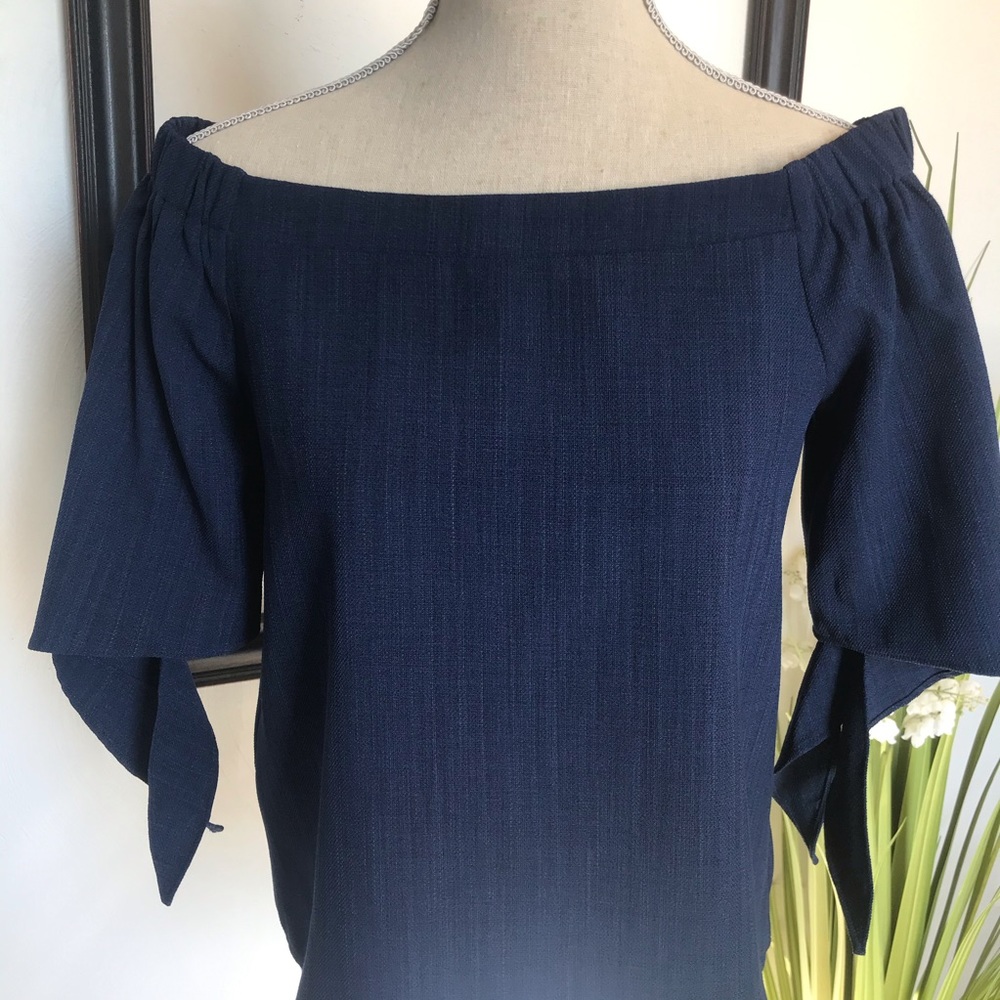 Olivia Grey off the shoulder blouse